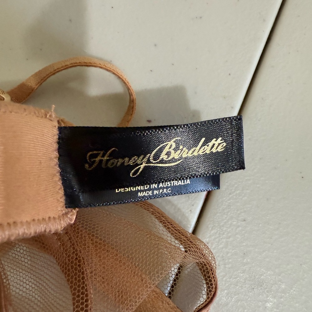 Honey Birdette Sheer Mesh Underwire Bra in Nude Peach - Picture 4 of 5